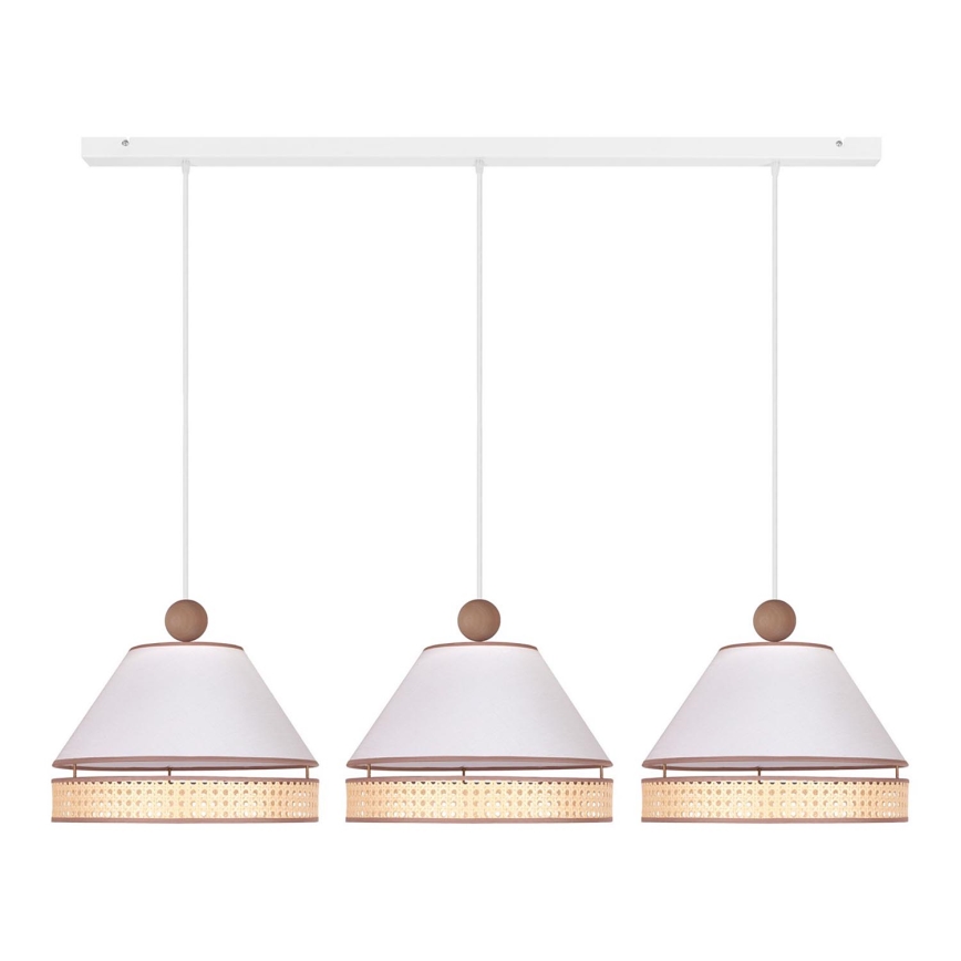 Duolla - Подвесная люстра AVIGNON 3xE27/15W/230V белый/ротанг