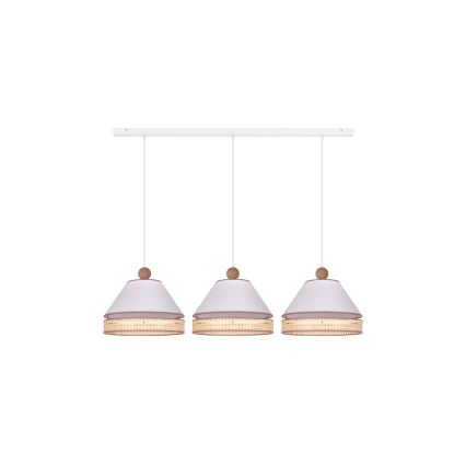 Duolla - Подвесная люстра AVIGNON 3xE27/15W/230V белый/ротанг