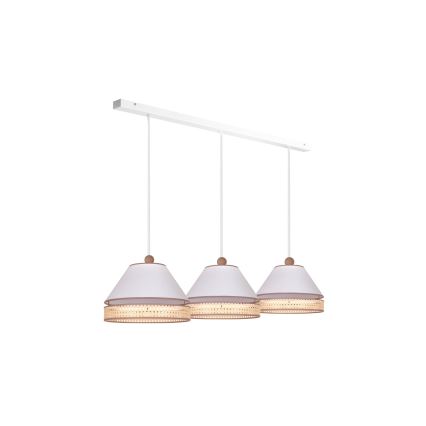 Duolla - Подвесная люстра AVIGNON 3xE27/15W/230V белый/ротанг
