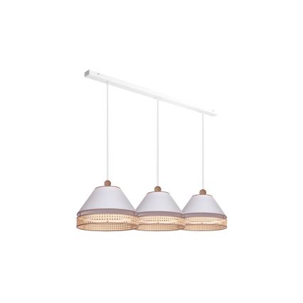 Duolla - Подвесная люстра AVIGNON 3xE27/15W/230V белый/ротанг