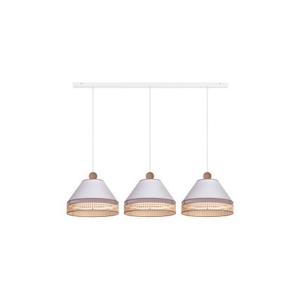 Duolla - Подвесная люстра AVIGNON 3xE27/15W/230V белый/ротанг