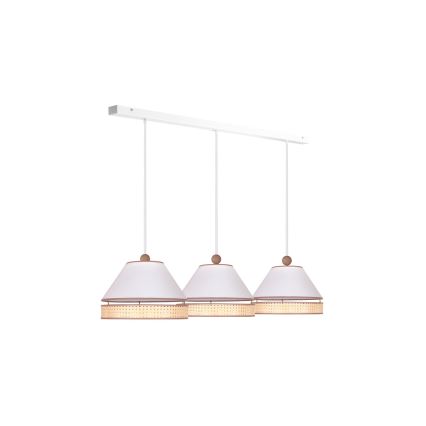 Duolla - Подвесная люстра AVIGNON 3xE27/15W/230V белый/ротанг