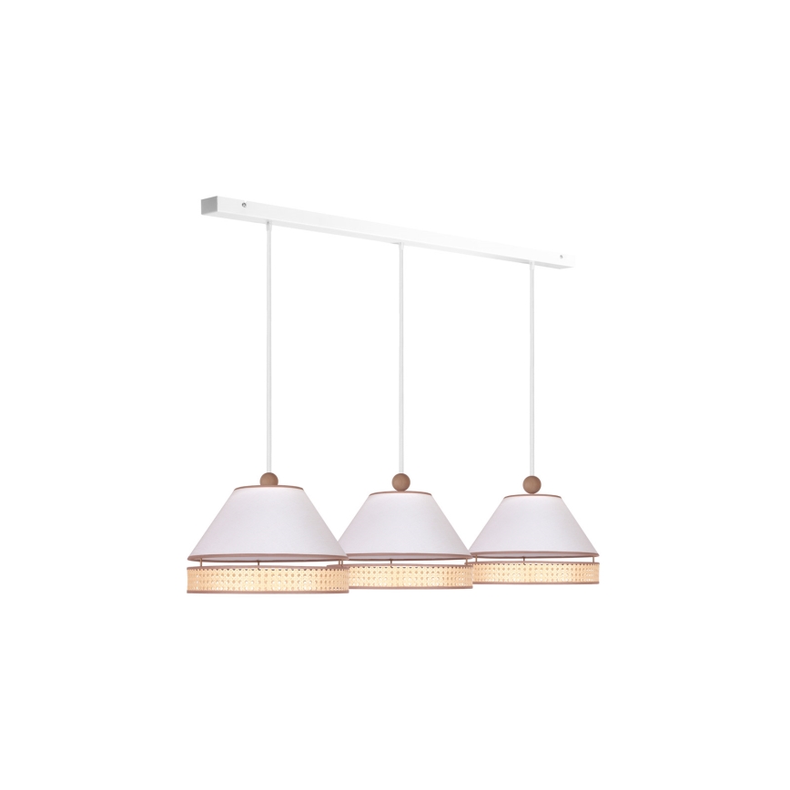 Duolla - Подвесная люстра AVIGNON 3xE27/15W/230V белый/ротанг