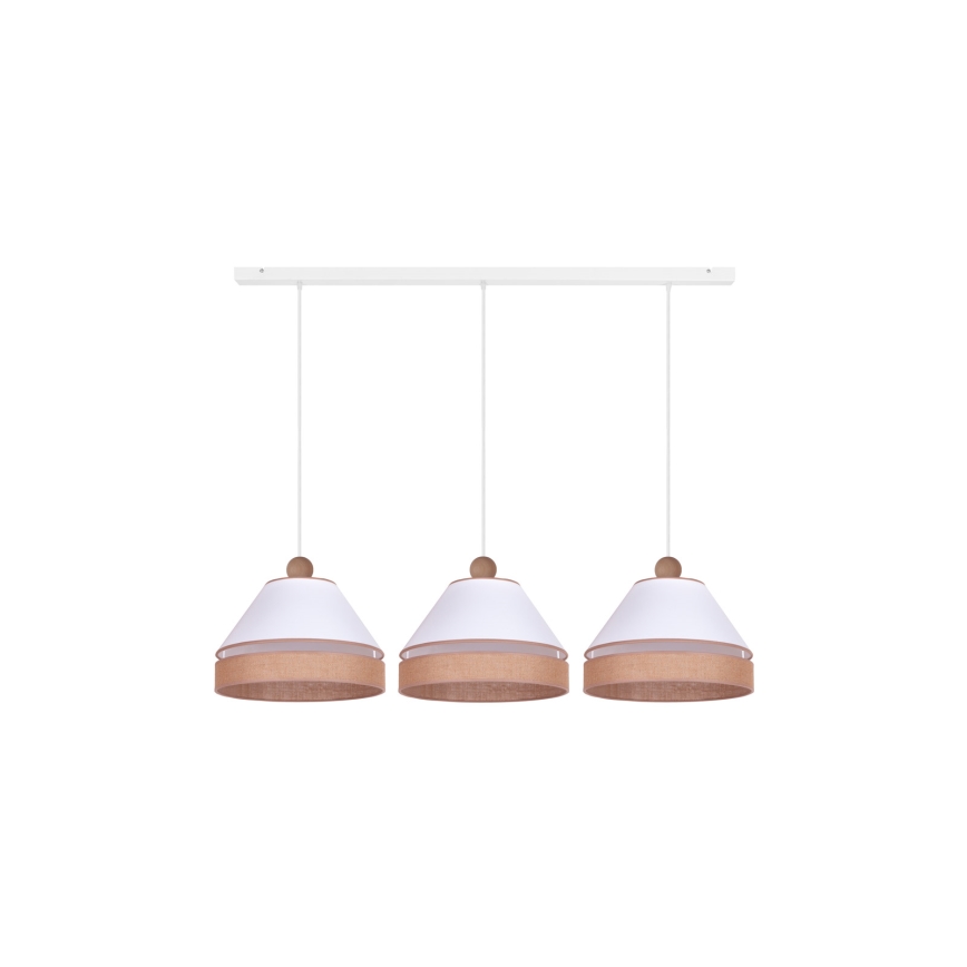 Duolla - Подвесная люстра AVIGNON 3xE27/15W/230V белый/коричневый