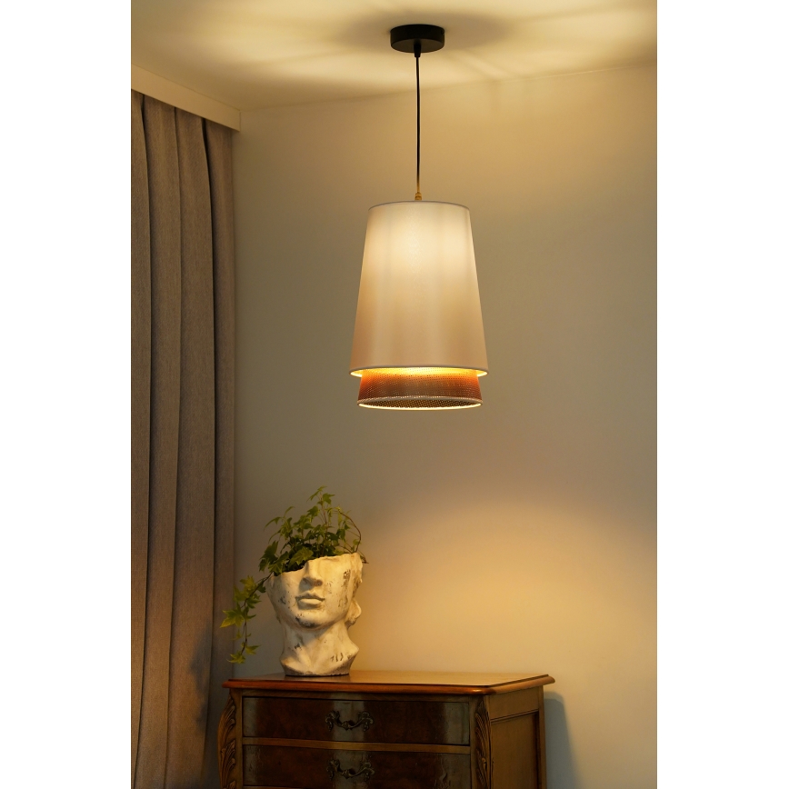 Duolla - Подвесная люстра BELL SHINY 1xE27/15W/230V диаметр 25 см белый/медный