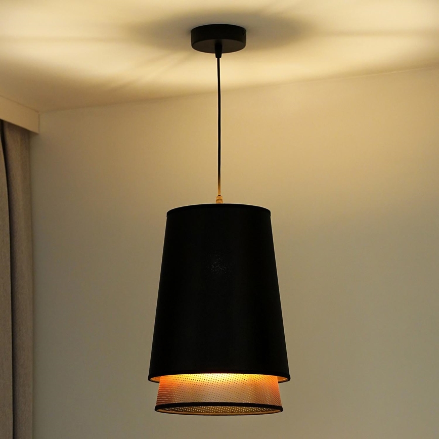 Duolla - Подвесная люстра BELL SHINY 1xE27/15W/230V диаметр 25 см черный/медный