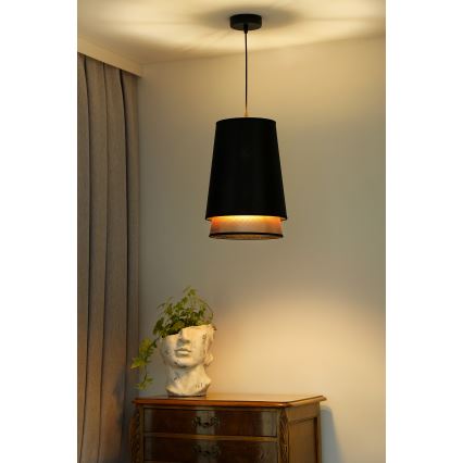 Duolla - Подвесная люстра BELL SHINY 1xE27/15W/230V диаметр 25 см черный/медный