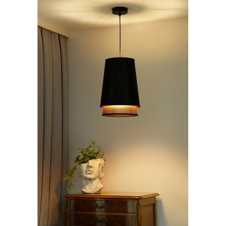 Duolla - Подвесная люстра BELL SHINY 1xE27/15W/230V диаметр 25 см черный/медный