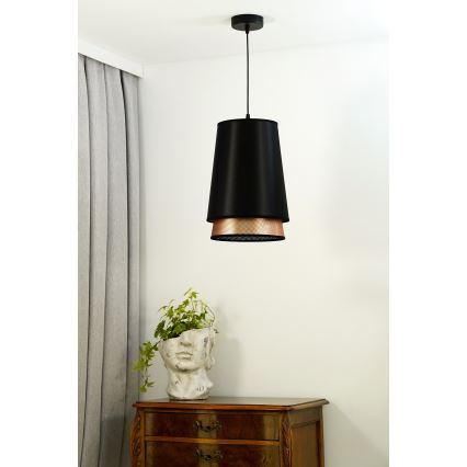 Duolla - Подвесная люстра BELL SHINY 1xE27/15W/230V диаметр 25 см черный/медный