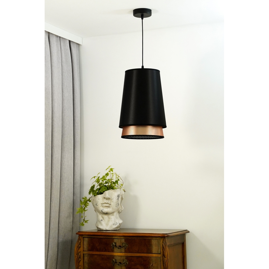Duolla - Подвесная люстра BELL SHINY 1xE27/15W/230V диаметр 25 см черный/медный