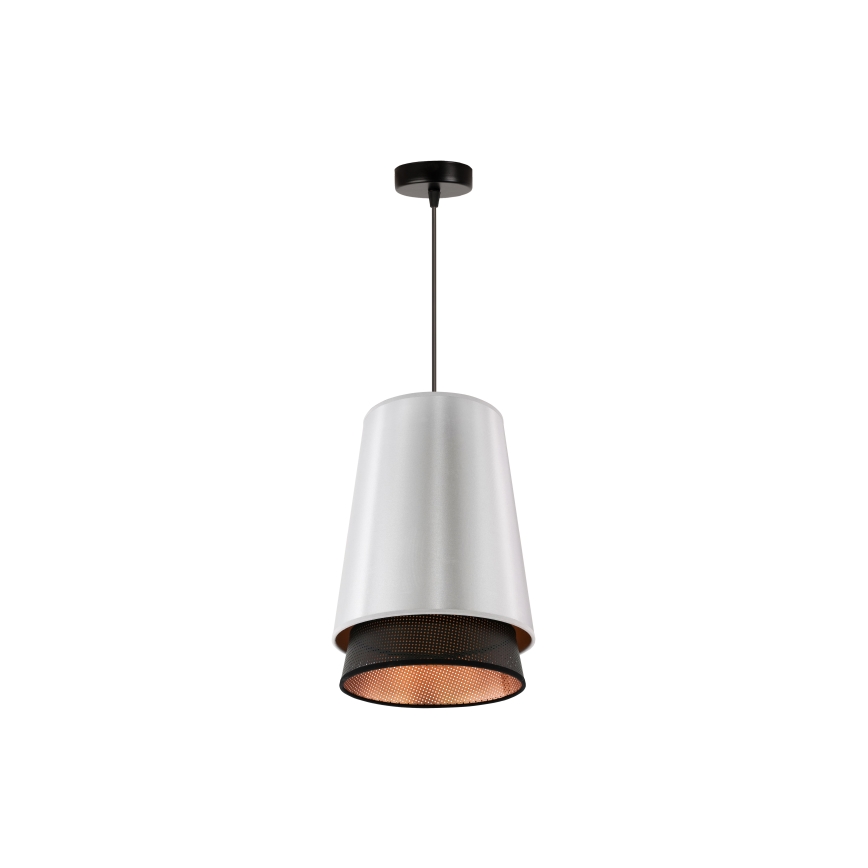 Duolla - Подвесная люстра BELL SHINY 1xE27/15W/230V диаметр 25 см серебристый/черный