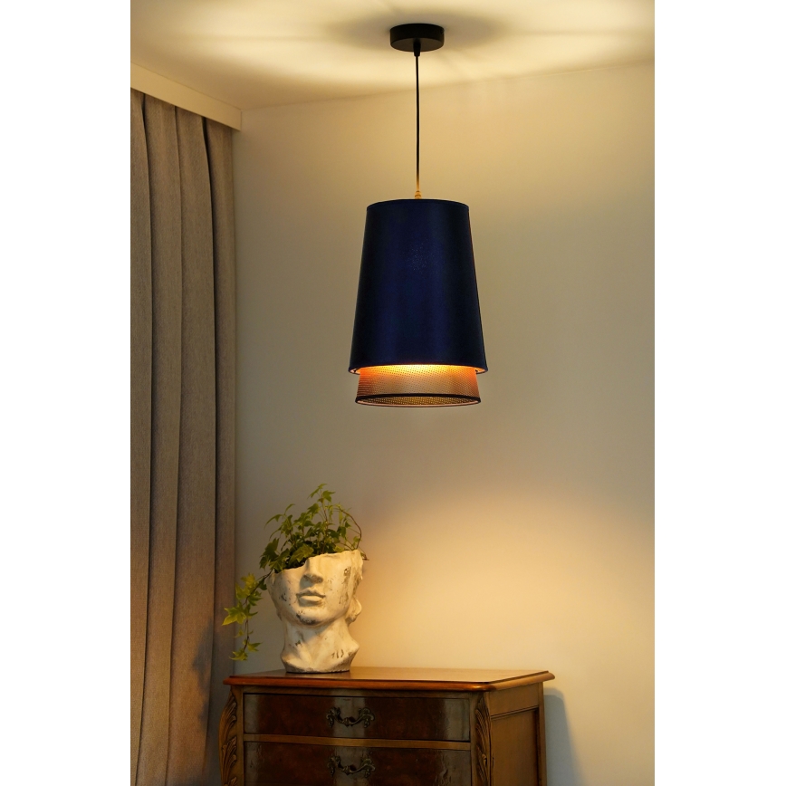 Duolla - Подвесная люстра BELL SHINY 1xE27/15W/230V диаметр 25 см синий/медный