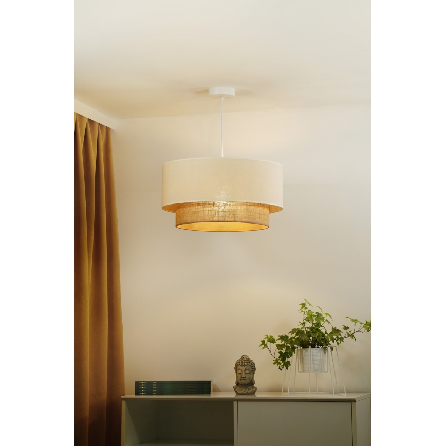 Duolla - Подвесная люстра BOHO 1xE27/15W/230V бежевый/коричневый