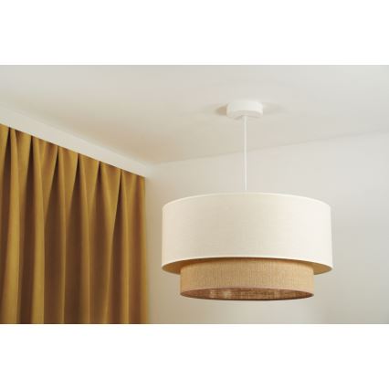 Duolla - Подвесная люстра BOHO 1xE27/15W/230V бежевый/коричневый