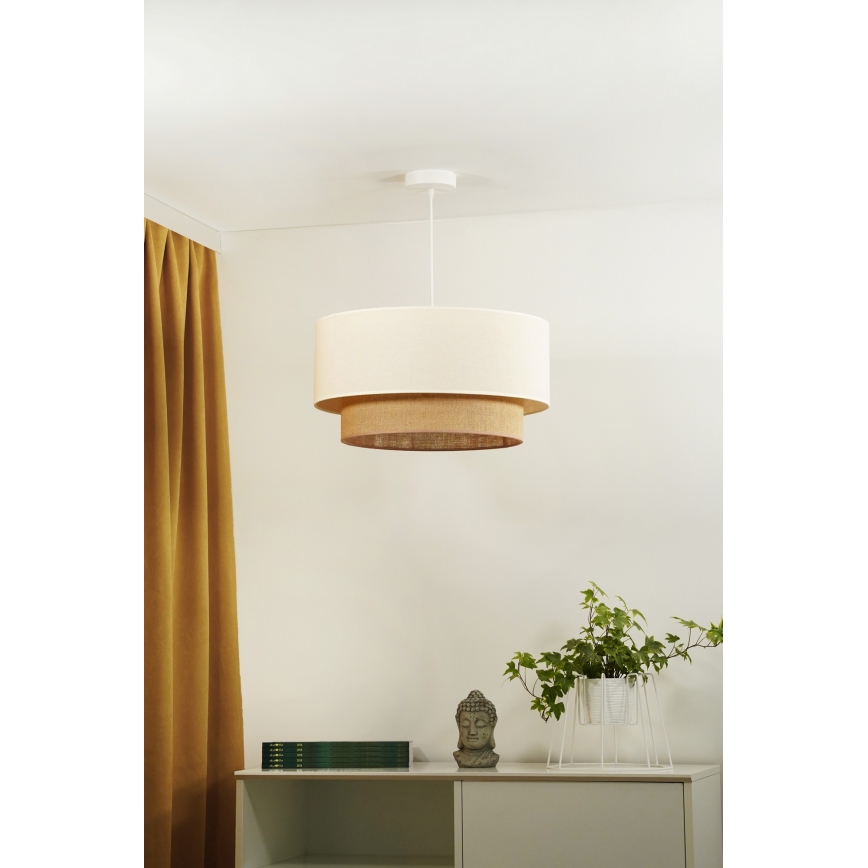 Duolla - Подвесная люстра BOHO 1xE27/15W/230V бежевый/коричневый