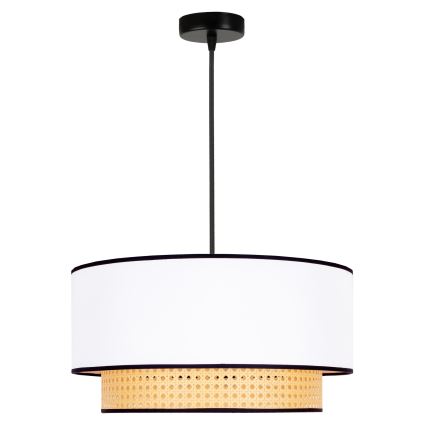 Duolla - Подвесная люстра BOHO 1xE27/15W/230V диаметр 45 см белый/ротанг