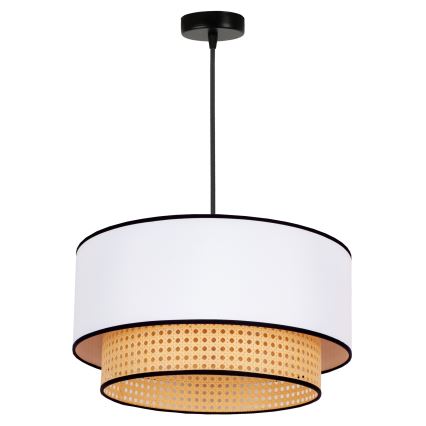 Duolla - Подвесная люстра BOHO 1xE27/15W/230V диаметр 45 см белый/ротанг