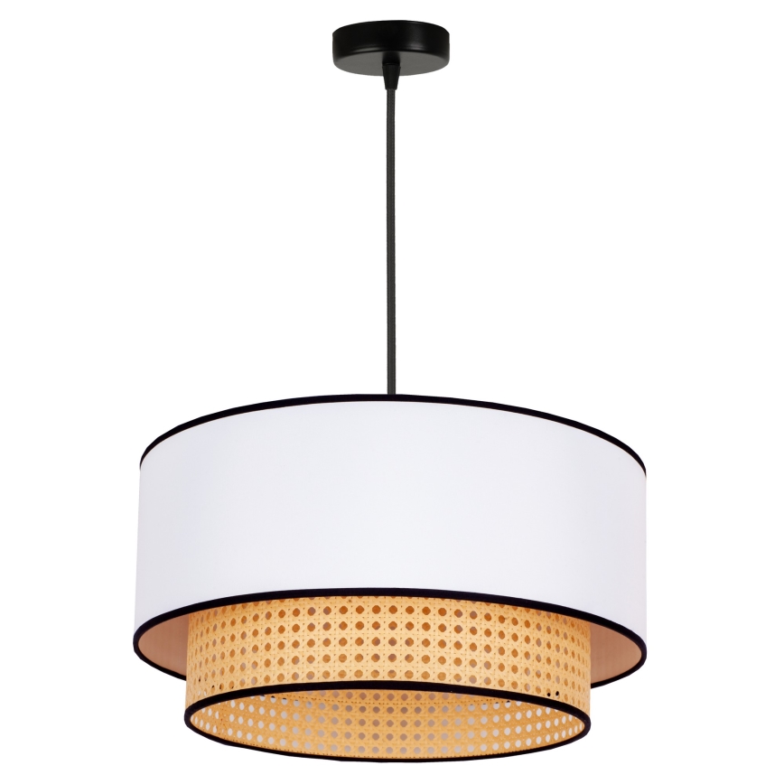 Duolla - Подвесная люстра BOHO 1xE27/15W/230V диаметр 45 см белый/ротанг