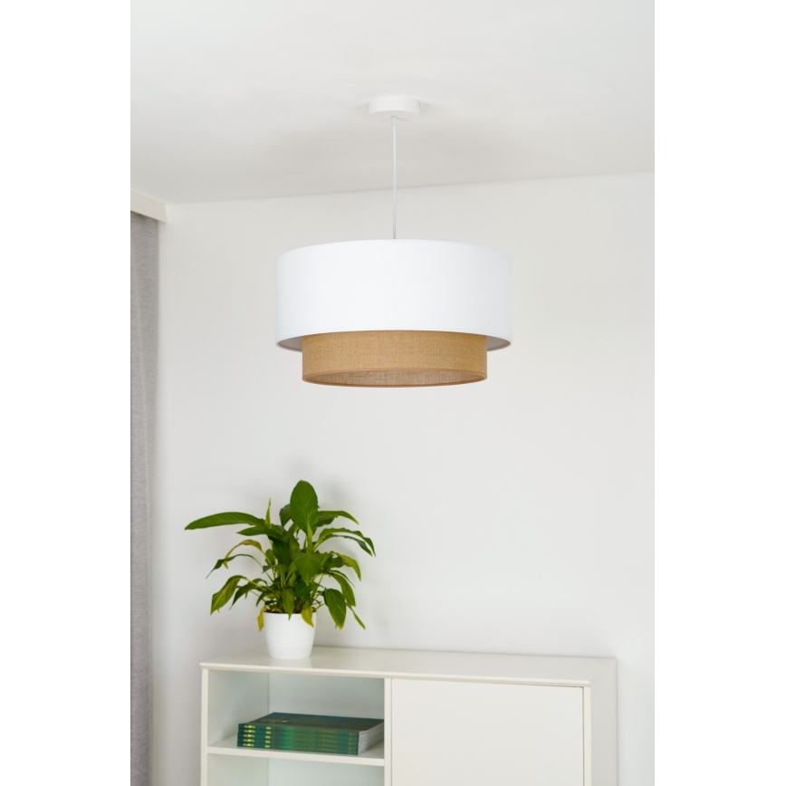 Duolla - Подвесная люстра BOHO 1xE27/15W/230V диаметр 45 см белый/коричневый