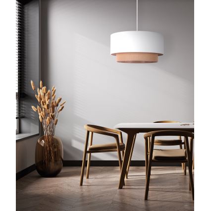 Duolla - Подвесная люстра BOHO 1xE27/15W/230V диаметр 45 см белый/коричневый
