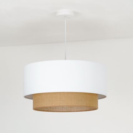 Duolla - Подвесная люстра BOHO 1xE27/15W/230V диаметр 45 см белый/коричневый