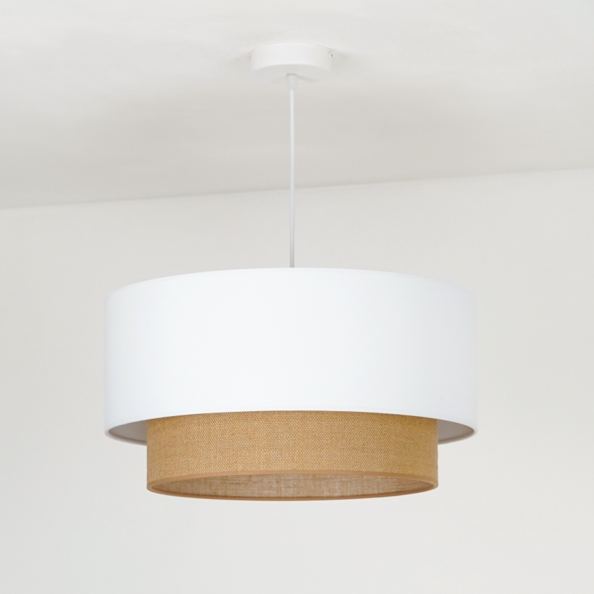 Duolla - Подвесная люстра BOHO 1xE27/15W/230V диаметр 45 см белый/коричневый