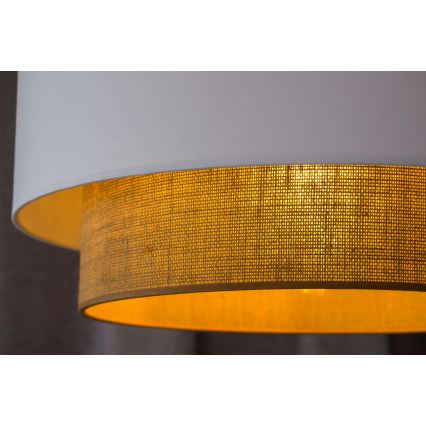 Duolla - Подвесная люстра BOHO 1xE27/15W/230V диаметр 45 см белый/коричневый