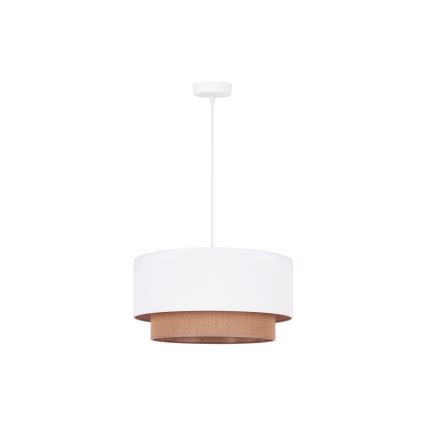 Duolla - Подвесная люстра BOHO 1xE27/15W/230V диаметр 45 см белый/коричневый