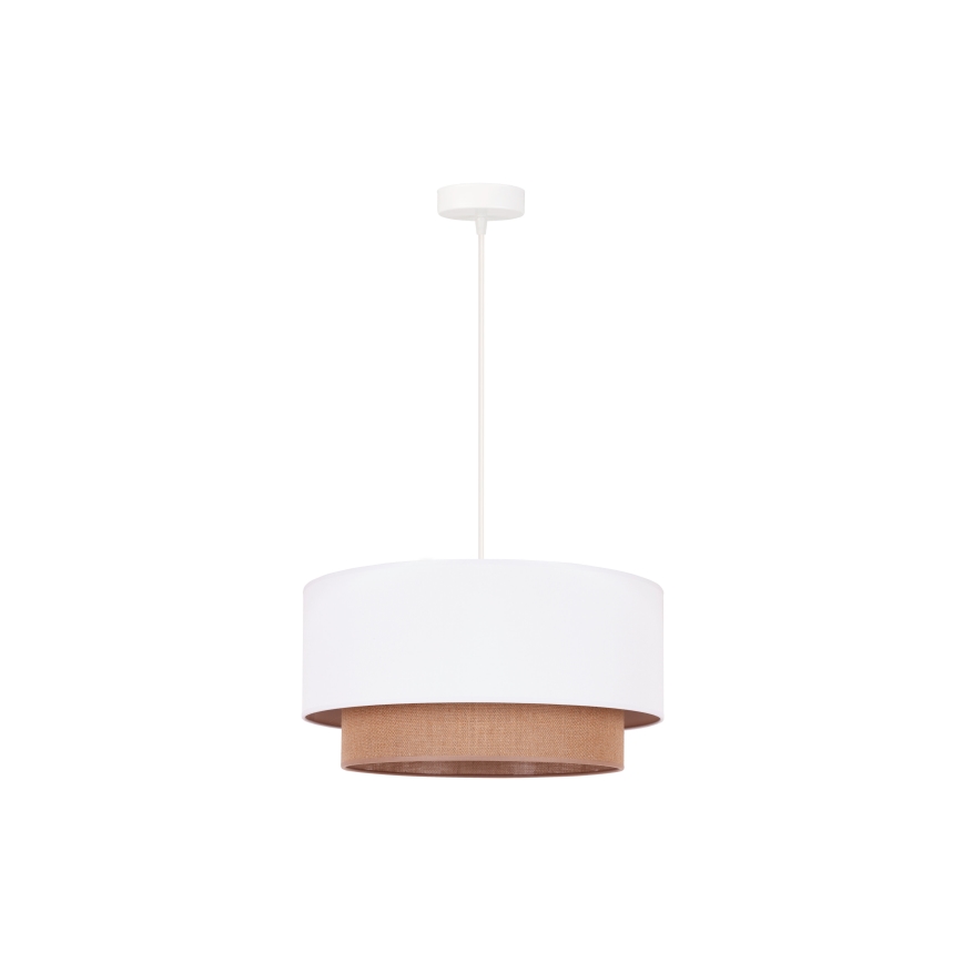 Duolla - Подвесная люстра BOHO 1xE27/15W/230V диаметр 45 см белый/коричневый