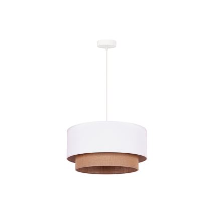 Duolla - Подвесная люстра BOHO 1xE27/15W/230V диаметр 45 см белый/коричневый