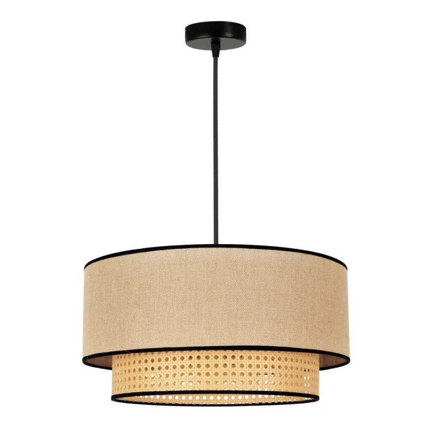 Duolla - Подвесная люстра BOHO 1xE27/15W/230V диаметр 45 см бежевый/ротанг