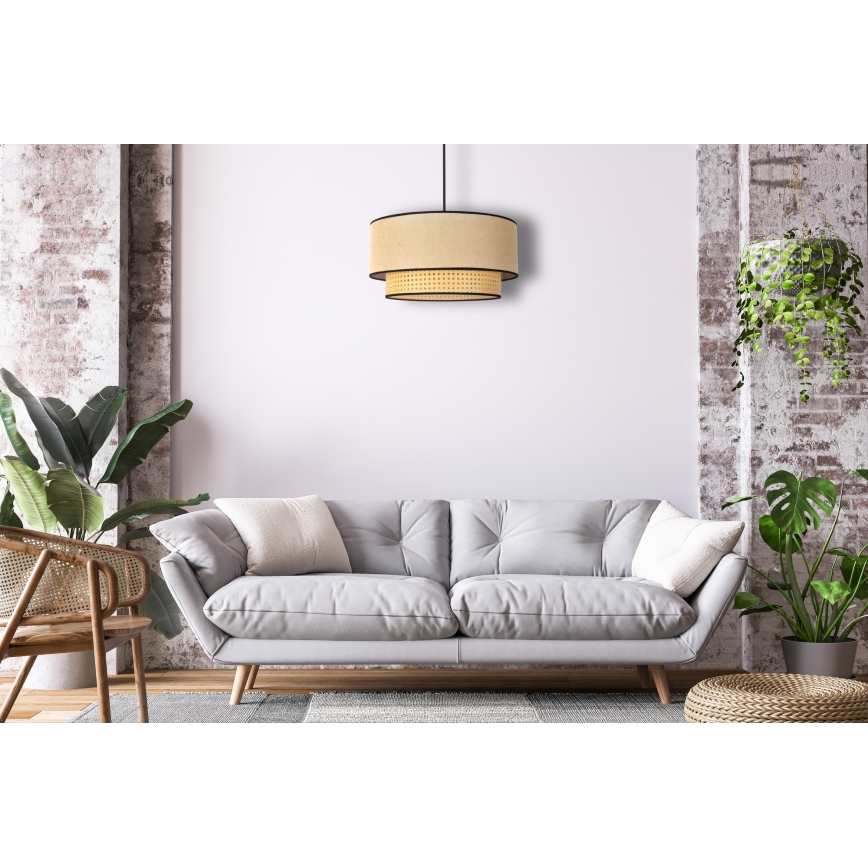 Duolla - Подвесная люстра BOHO 1xE27/15W/230V диаметр 45 см бежевый/ротанг