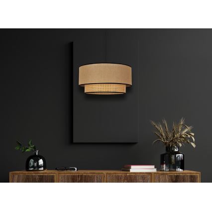 Duolla - Подвесная люстра BOHO 1xE27/15W/230V диаметр 45 см бежевый/ротанг
