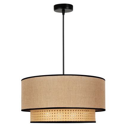 Duolla - Подвесная люстра BOHO 1xE27/15W/230V диаметр 45 см бежевый/ротанг