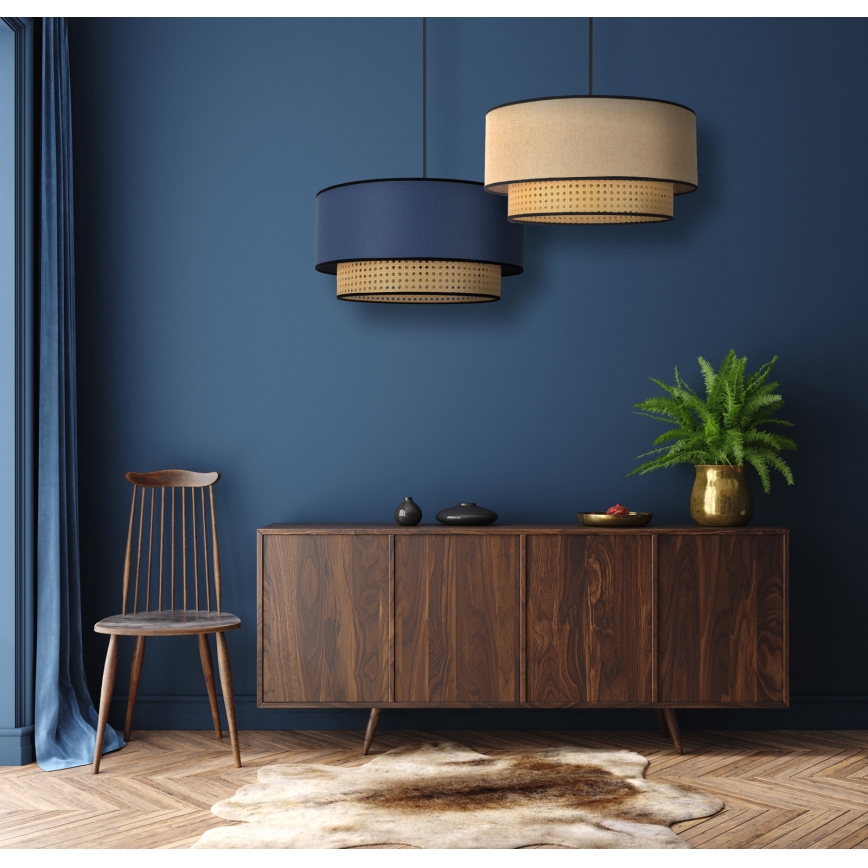 Duolla - Подвесная люстра BOHO 1xE27/15W/230V диаметр 45 см бежевый/ротанг