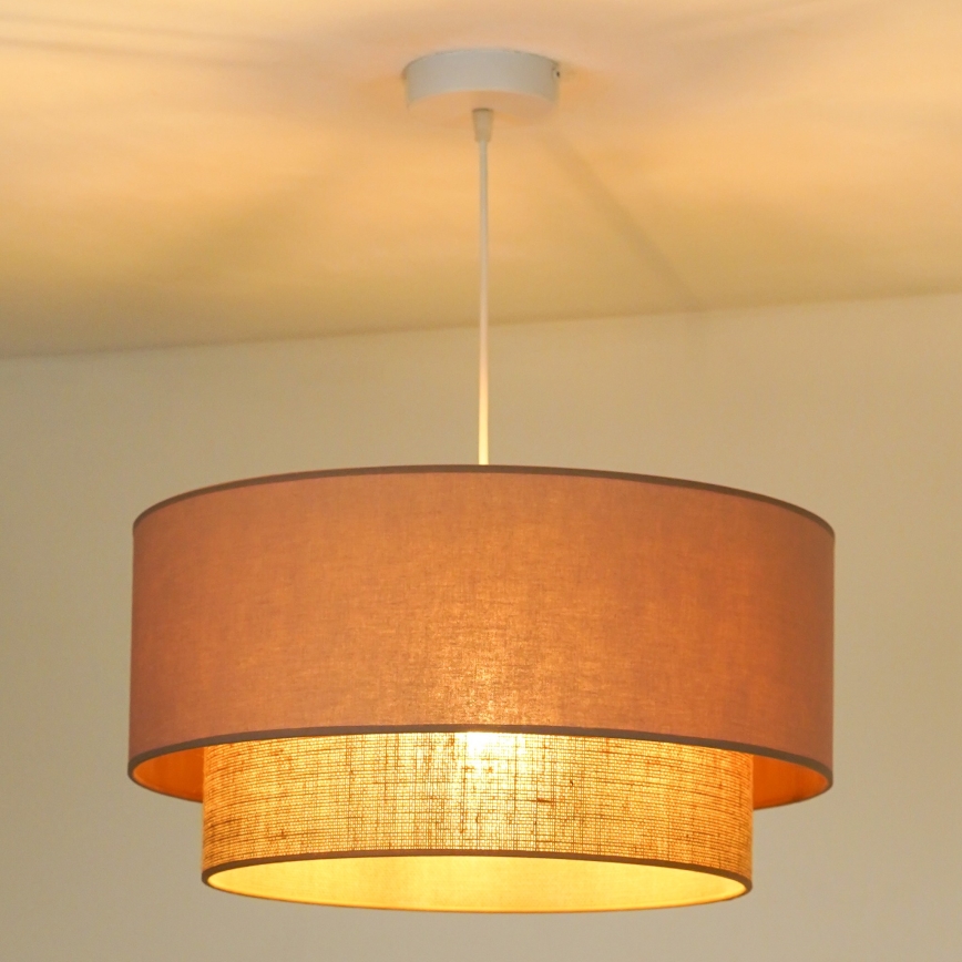 Duolla - Подвесная люстра BOHO 1xE27/15W/230V диаметр 45 см бежевый/коричневый