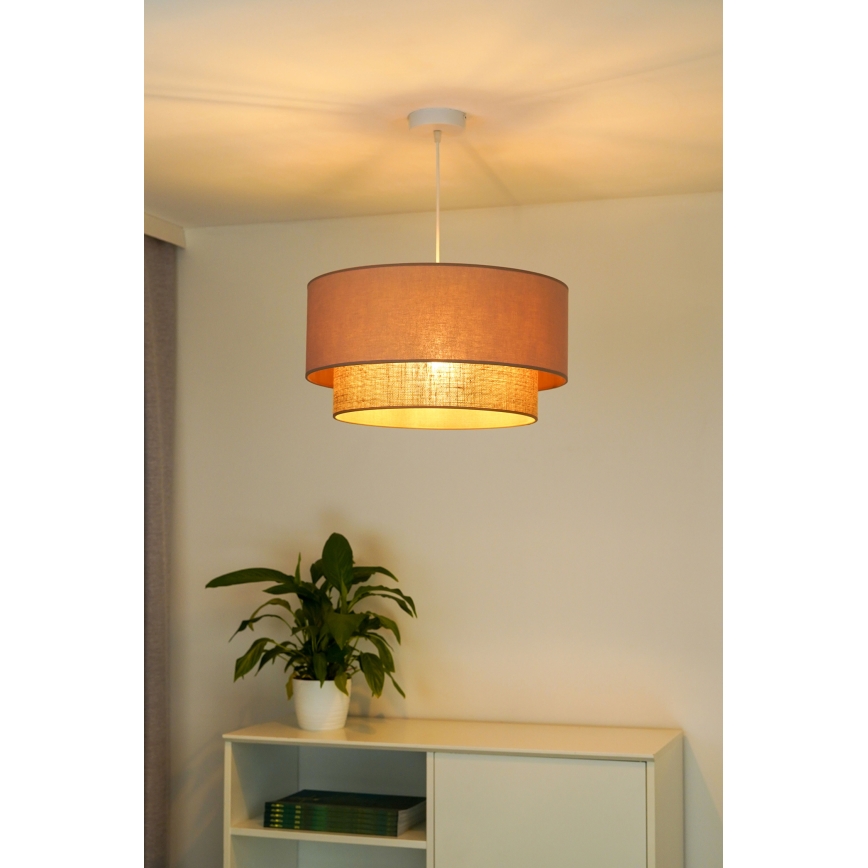 Duolla - Подвесная люстра BOHO 1xE27/15W/230V диаметр 45 см бежевый/коричневый
