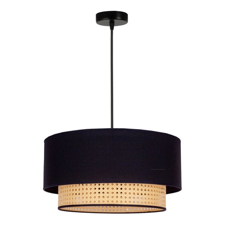 Duolla - Подвесная люстра BOHO 1xE27/15W/230V диаметр 45 см черный/ротанг