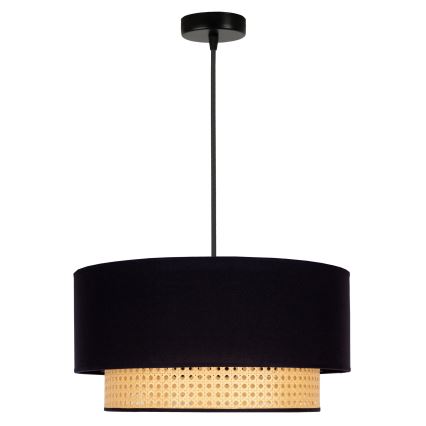 Duolla - Подвесная люстра BOHO 1xE27/15W/230V диаметр 45 см черный/ротанг