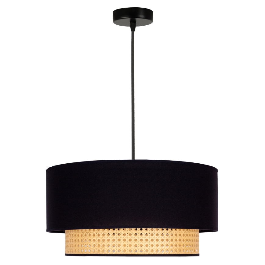 Duolla - Подвесная люстра BOHO 1xE27/15W/230V диаметр 45 см черный/ротанг