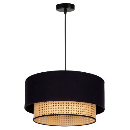 Duolla - Подвесная люстра BOHO 1xE27/15W/230V диаметр 45 см черный/ротанг