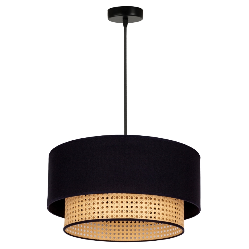 Duolla - Подвесная люстра BOHO 1xE27/15W/230V диаметр 45 см черный/ротанг