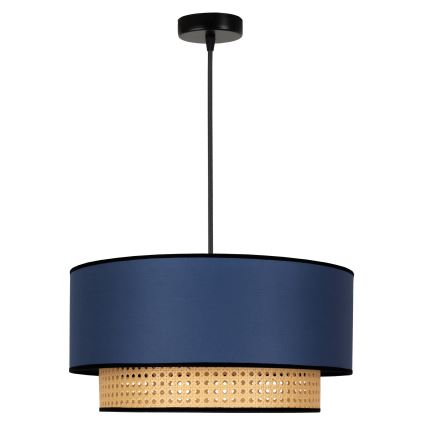Duolla - Подвесная люстра BOHO 1xE27/15W/230V диаметр 45 см синий/ротанг