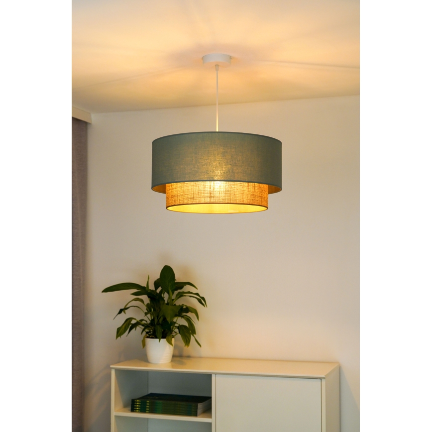 Duolla - Подвесная люстра BOHO 1xE27/15W/230V диаметр 45 см зеленый/коричневый