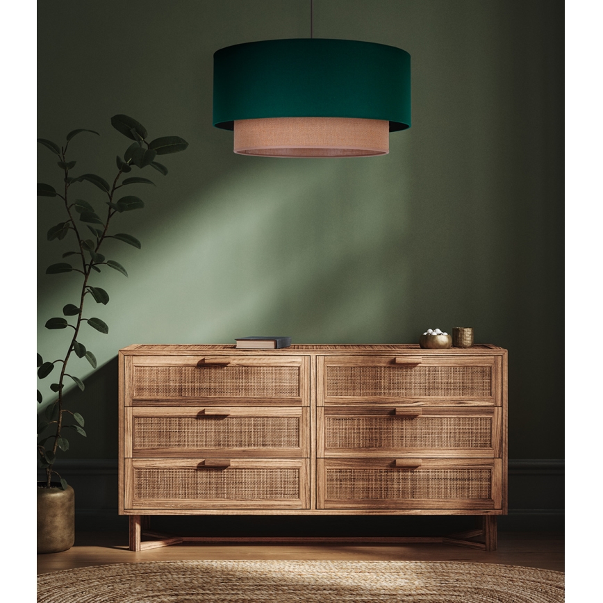 Duolla - Подвесная люстра BOHO 1xE27/15W/230V диаметр 45 см зеленый/коричневый