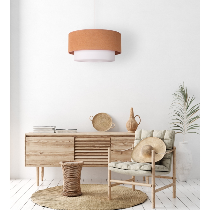 Duolla - Подвесная люстра BOHO 1xE27/40W/230V диаметр 45 см бежевый/белый