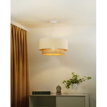 Duolla - Подвесная люстра BOHO 1xE27/40W/230V диаметр 45 см кремовый/коричневый