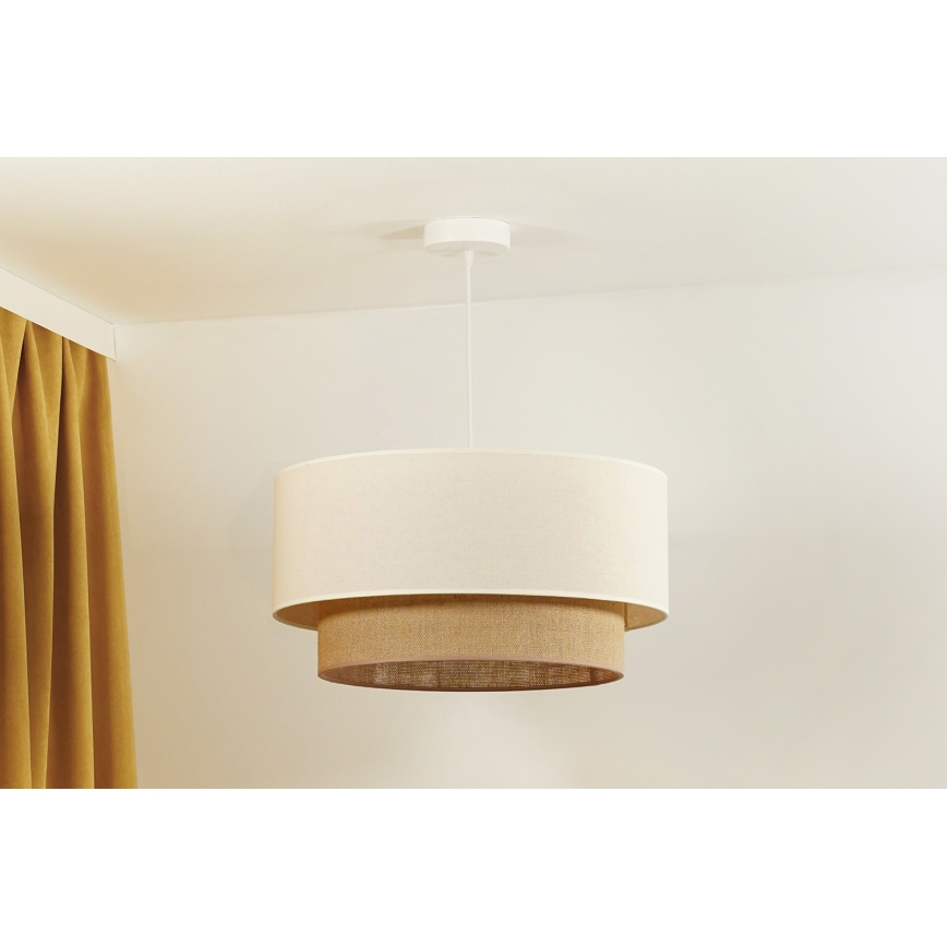 Duolla - Подвесная люстра BOHO 1xE27/40W/230V диаметр 45 см кремовый/коричневый
