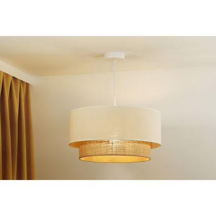 Duolla - Подвесная люстра BOHO 1xE27/40W/230V диаметр 45 см кремовый/коричневый