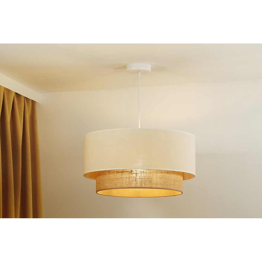 Duolla - Подвесная люстра BOHO 1xE27/40W/230V диаметр 45 см кремовый/коричневый